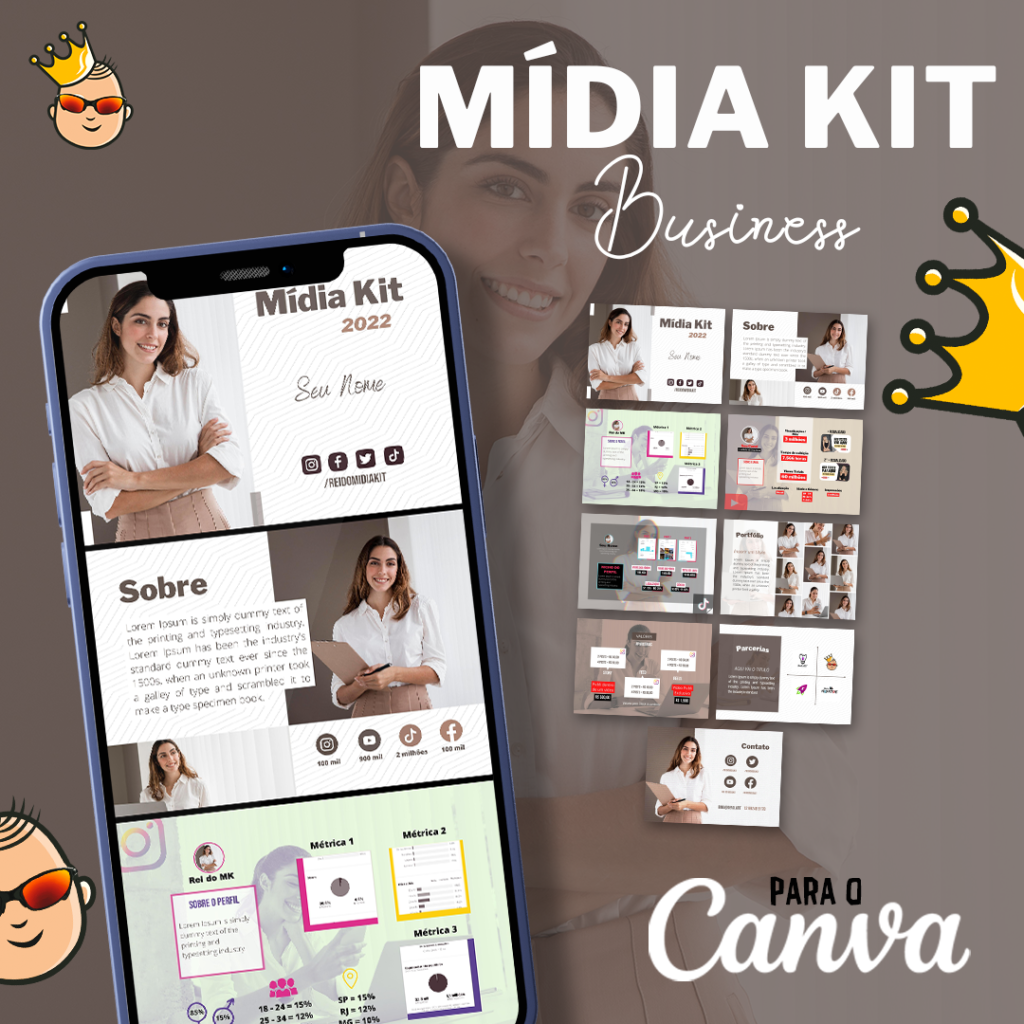 Mídia Kit Influencer 4 Modelos DevX Art