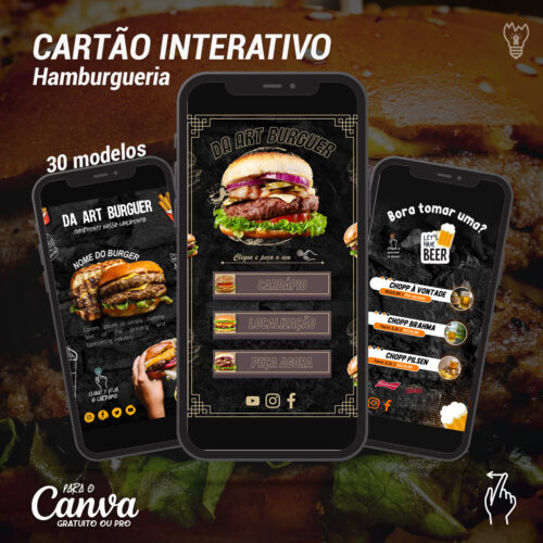 cartão interativo hamburgueria